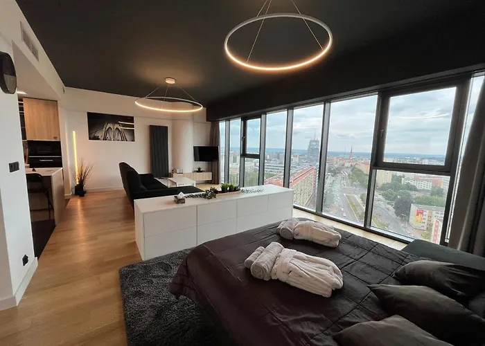 Daire Hanza Tower - Luxurious 60m2 - 15th Floor View Szczecin